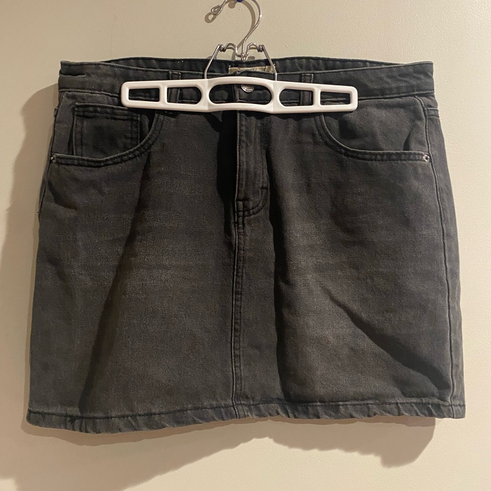 Classic Black Denim Skirt
